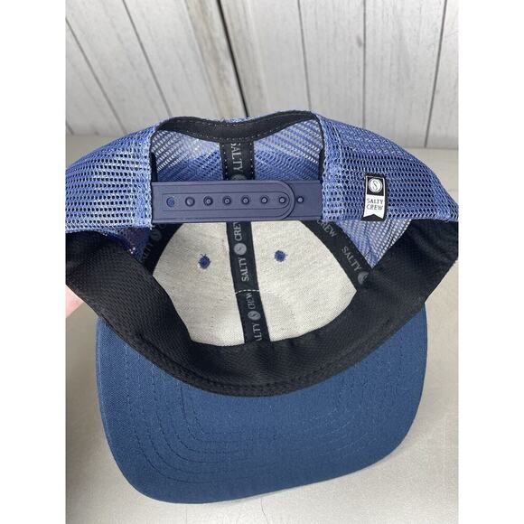 Salty Crew Trucker Hat SnapBack Retro Hat Blue Cap ‘Thrill Seekers Risk Takers’ - Picture 2 of 3